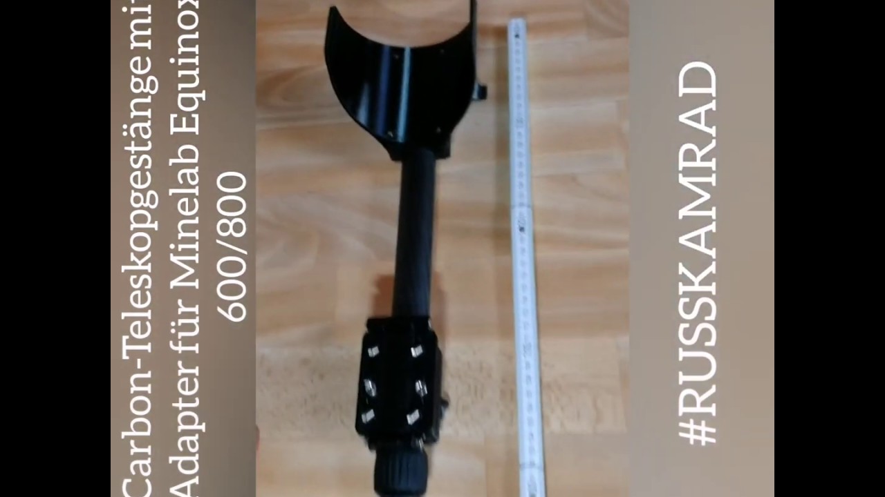 Carbon-Teleskopgest&auml;nge mit Adapter f&uuml;r Minelab Equinox 600/800 #RUSSKAMRAD