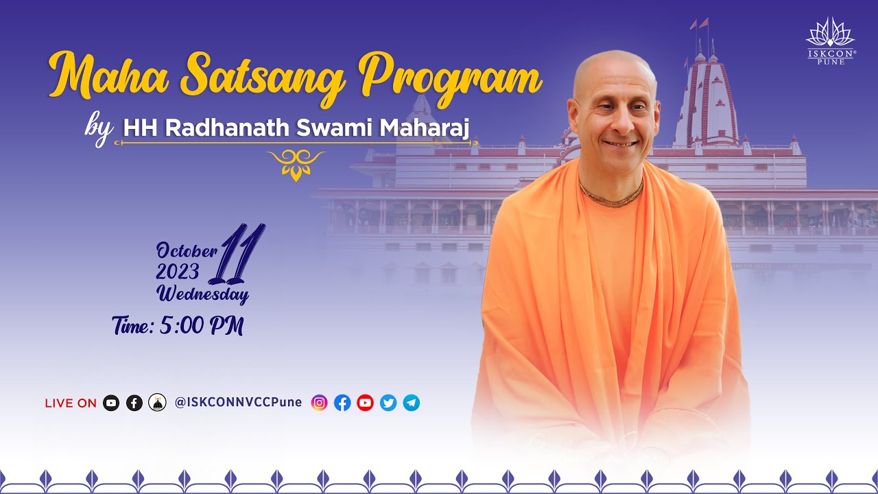 Maha Satsang Program | HH Radhanath Swami Maharaj | 11th Oct 2023 @ISKCONNVCCPune