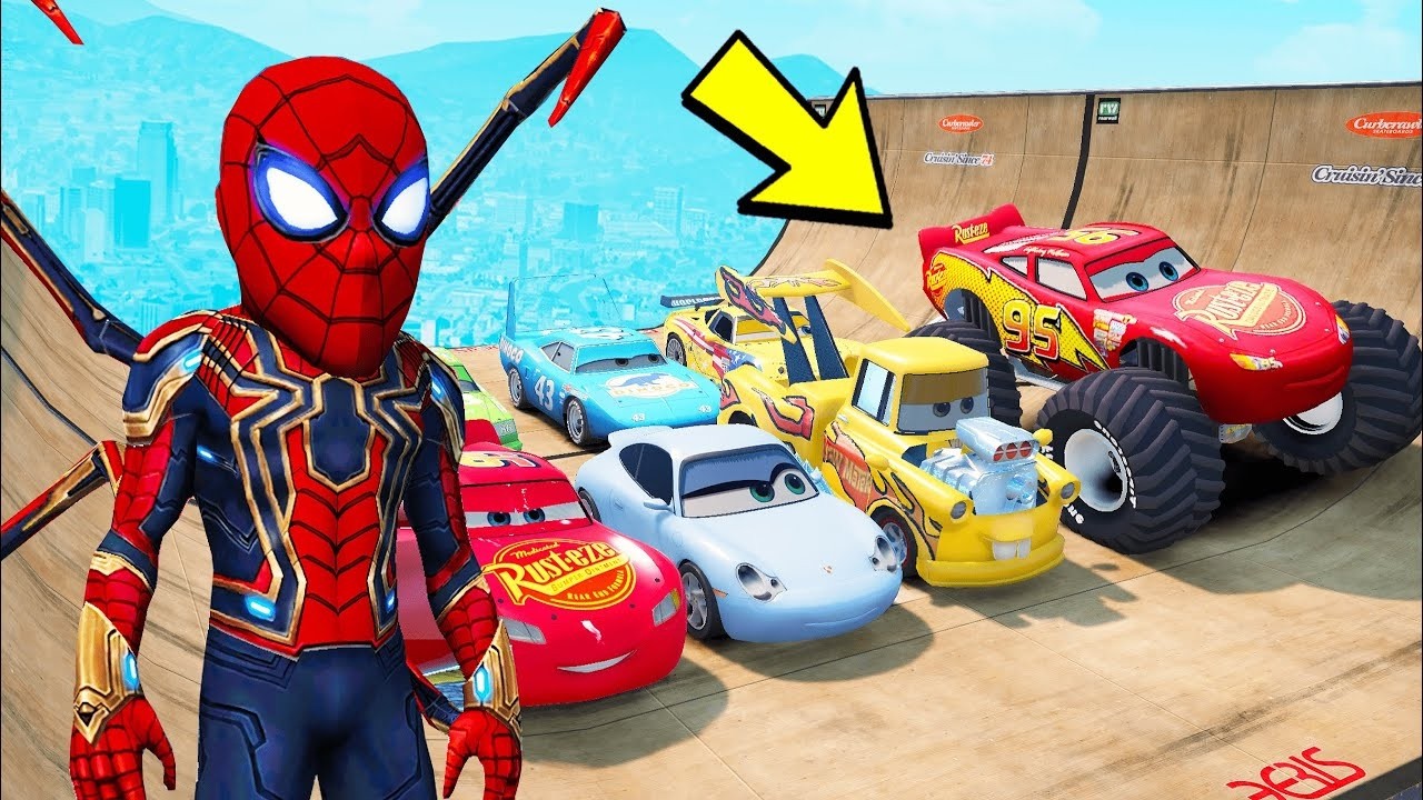 GTA V Superheroes Crazy Race Challenge with Super Cars | GTA 5 Spiderman Car Stunt Race