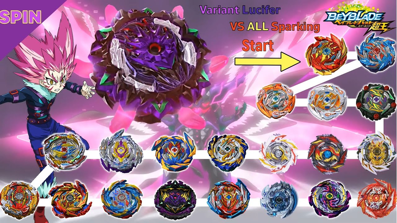 Beyblade Burst Sparking Variant Lucifer VS ALL Sparking Marathon Battle 베이블레이드 베어리언트 루시퍼 VS 올슈퍼킹 마라톤