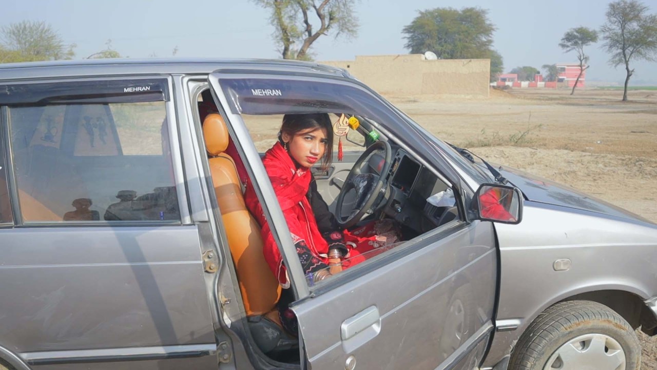 Village Girl in Red Outfit 🔥 | Pedal Pumping & Accelerator Action | Real Car Drive