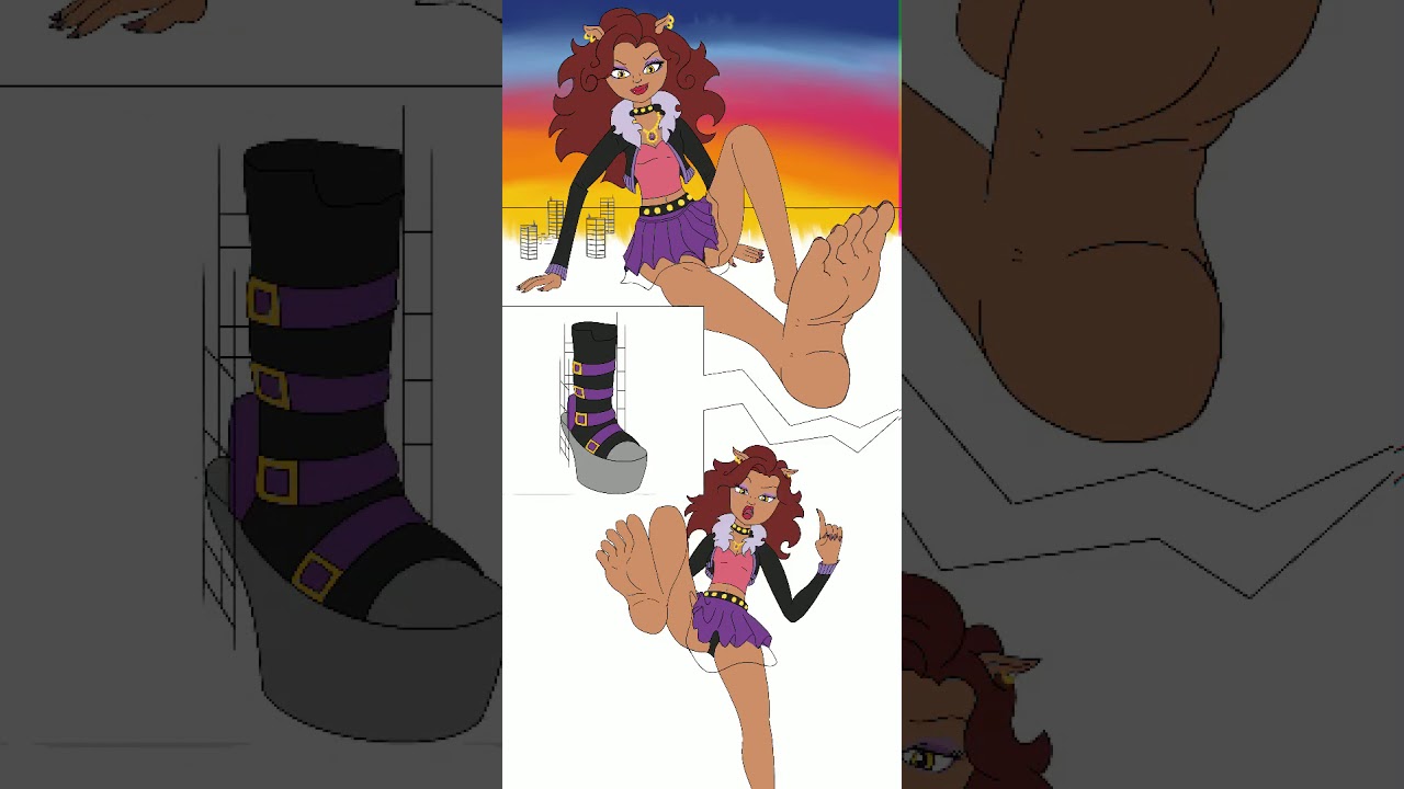 Giantess Clawdeen monster high art