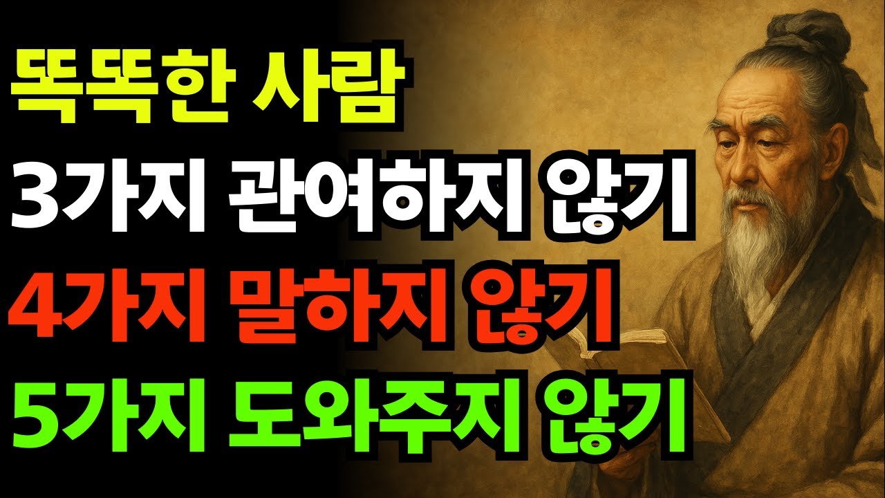 똑똑한 사람들의 비밀 공식: 3가지 관여하지 않기, 4가지 말하지 않기, 5가지 도와주지 않기