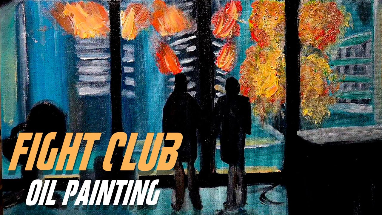 Fight Club Final Scene Oil Painting | Timelapse 🧼