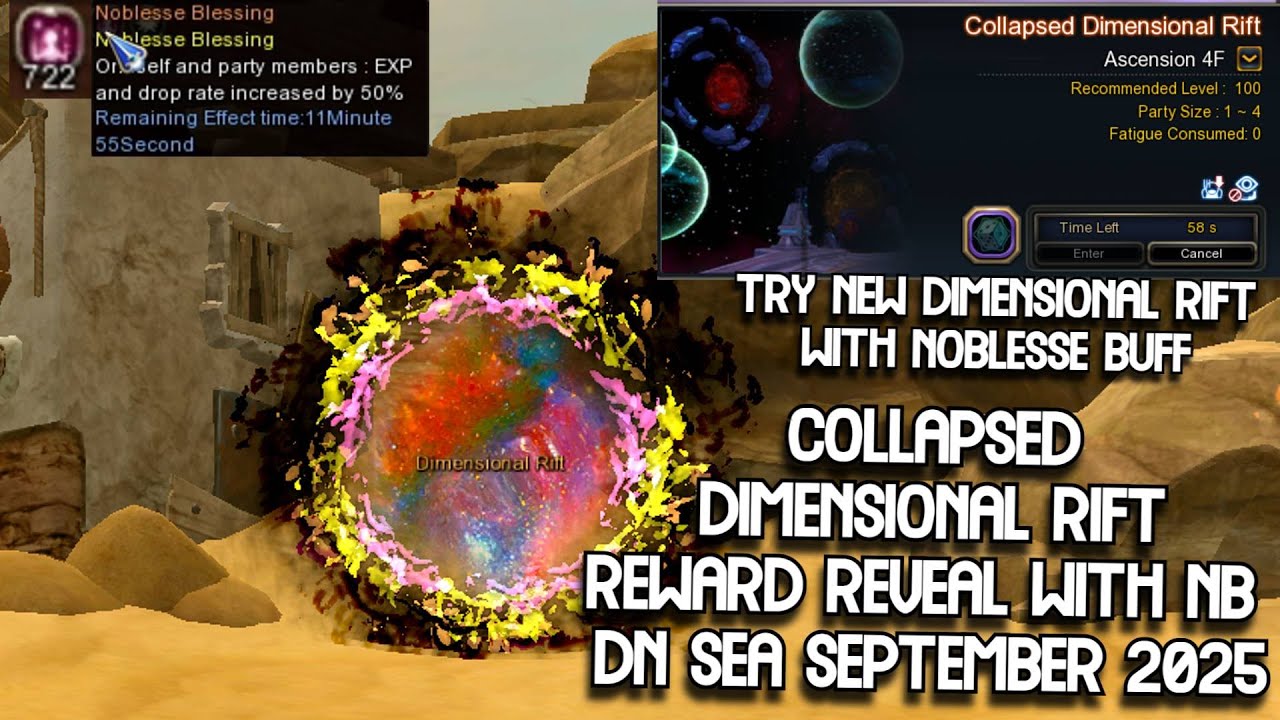 Collapsed Dimensional Rift Lv 100 With Noblesse Buff Reward DN SEA September 2025