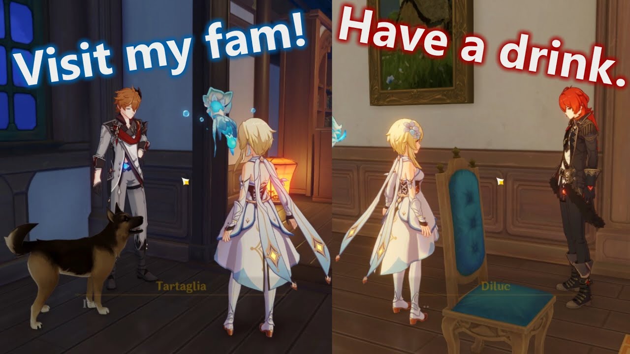 Diluc and Tartaglia/Childe All Teapot English Voice Lines and Variations (Genshin Impact)