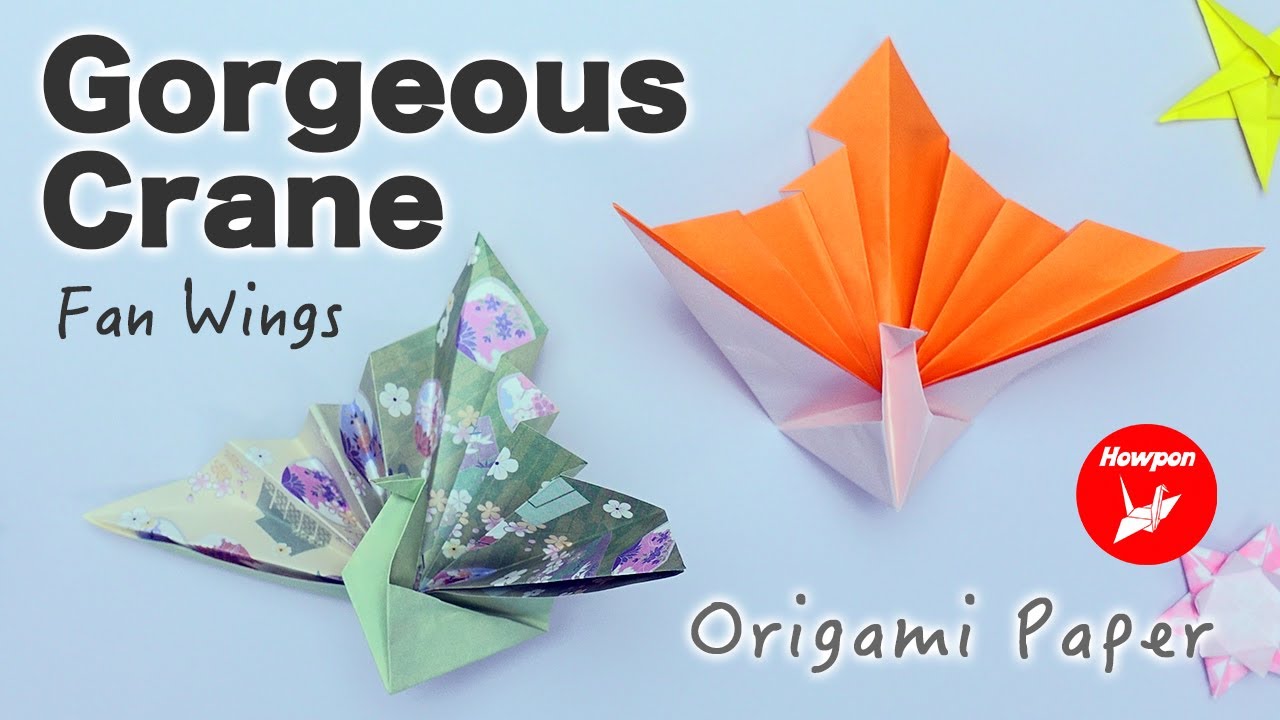 How to make a 'Gorgeous Origami Crane' with Fan-like Wings which can be used as adecoration