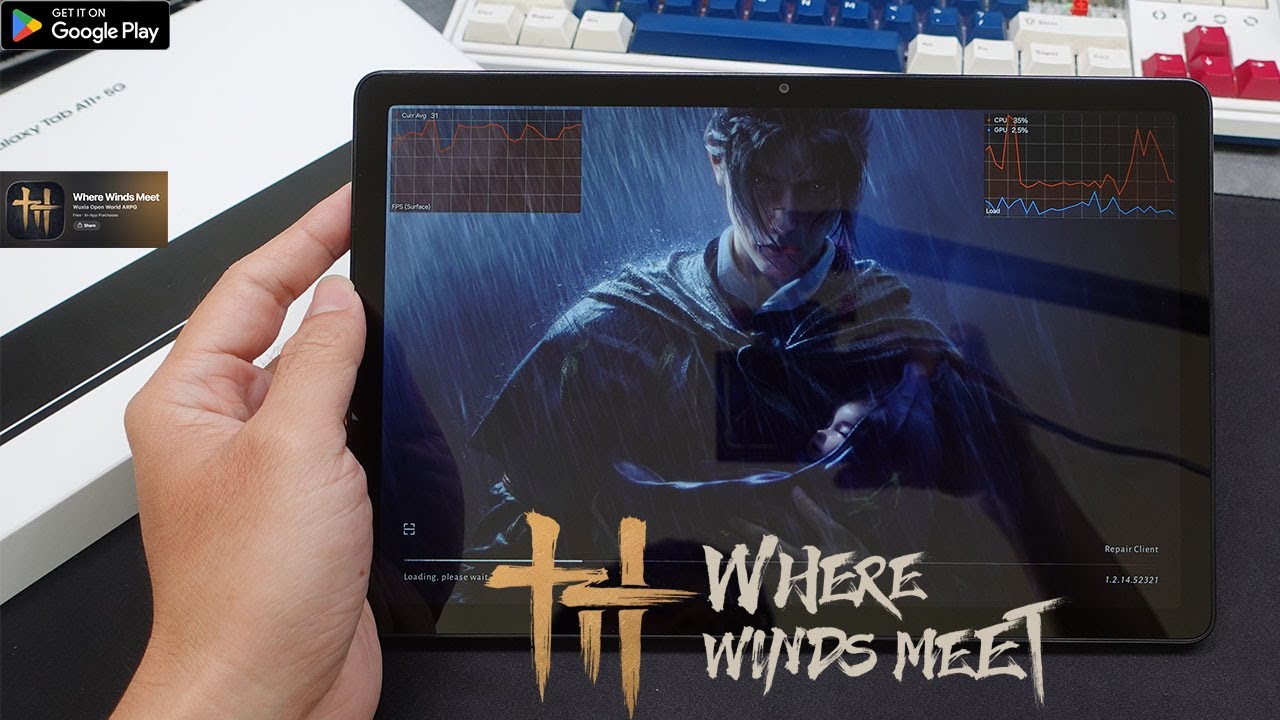 Where Winds Meet Mobile Gameplay on Samsung Galaxy Tab A11 + 5G