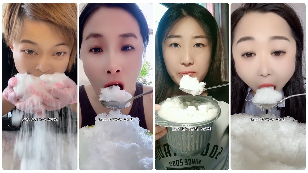 Ice scraping deep freezer asmr & Ice eating asmr & ice freezer frost eating & fridge ice mukbang 221