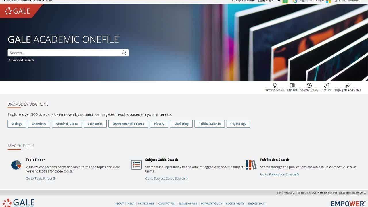Gale Academic OneFile - Targeting Trusted Sources