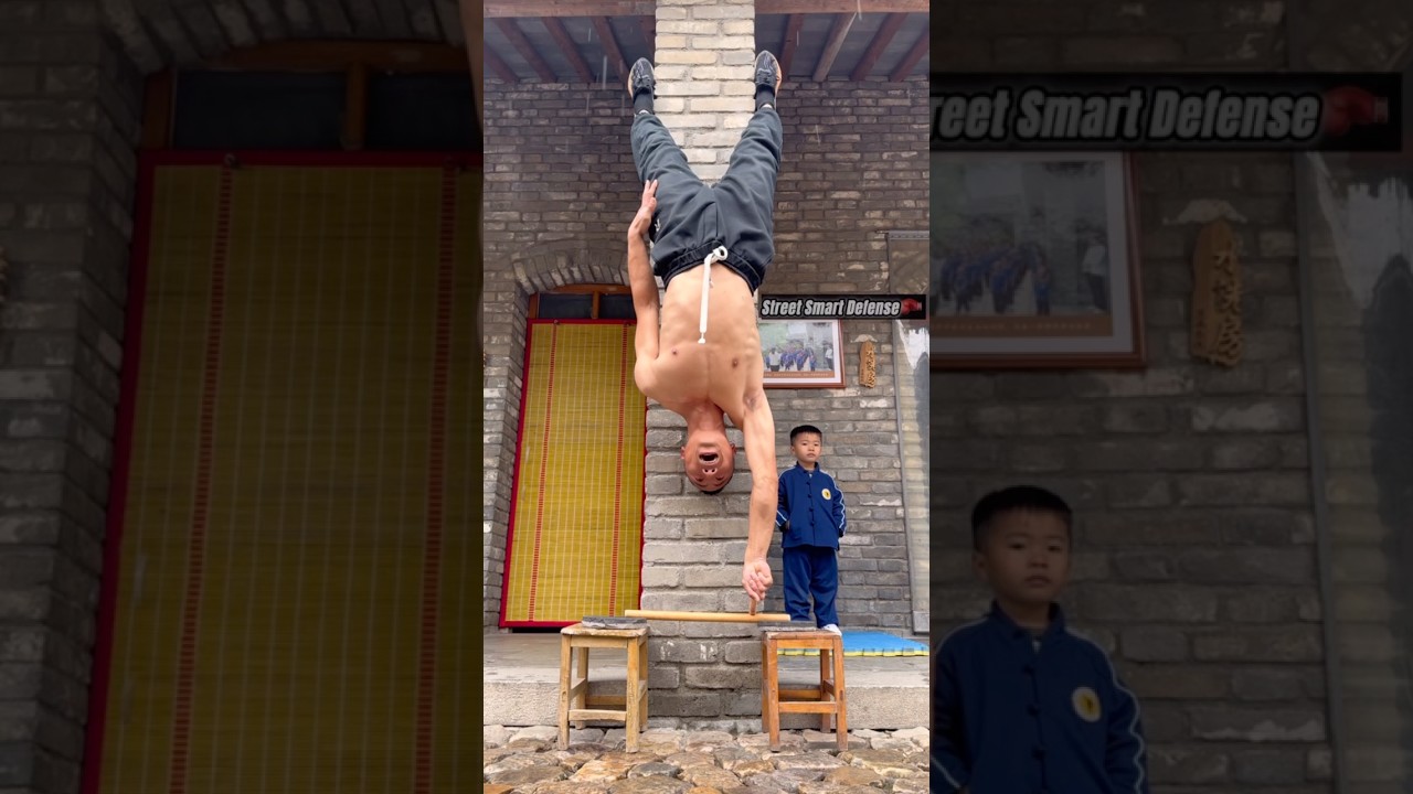 One Finger push up Zen Feat: 10 Years of Training in 1-Minute!😱💪🏻 #kungfu  #challenge