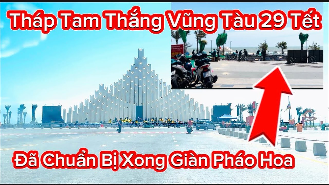 1201 .Tháp Tam Thắng Vũng Tàu 29 Tết Đã Chuẩn Bị Xong Giàn Pháo Hoa