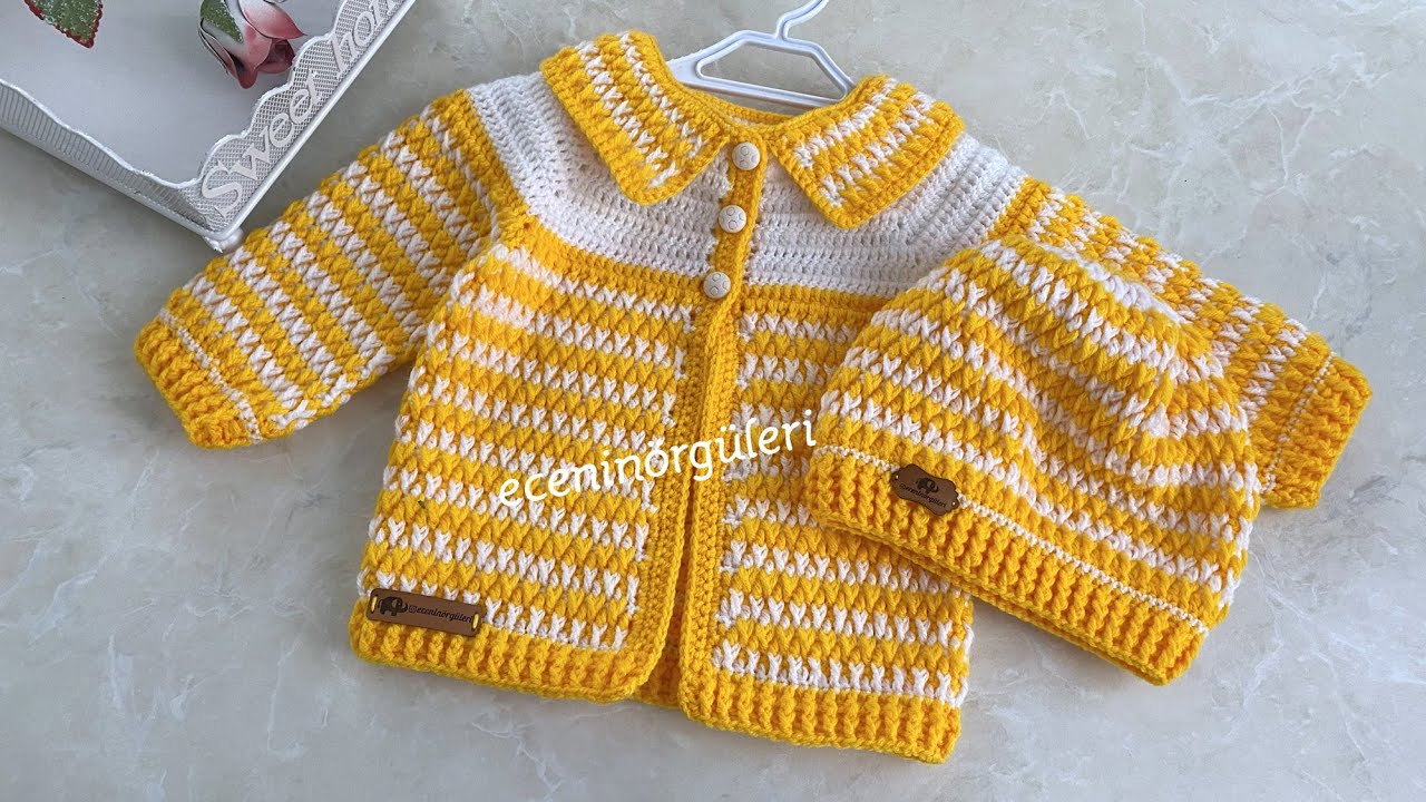 Crochet Baby Boy and Girl Cardigan /Tığ işi Erkek ve Kız Bebek Hırkası/Ceket/ 6 -12  Ay