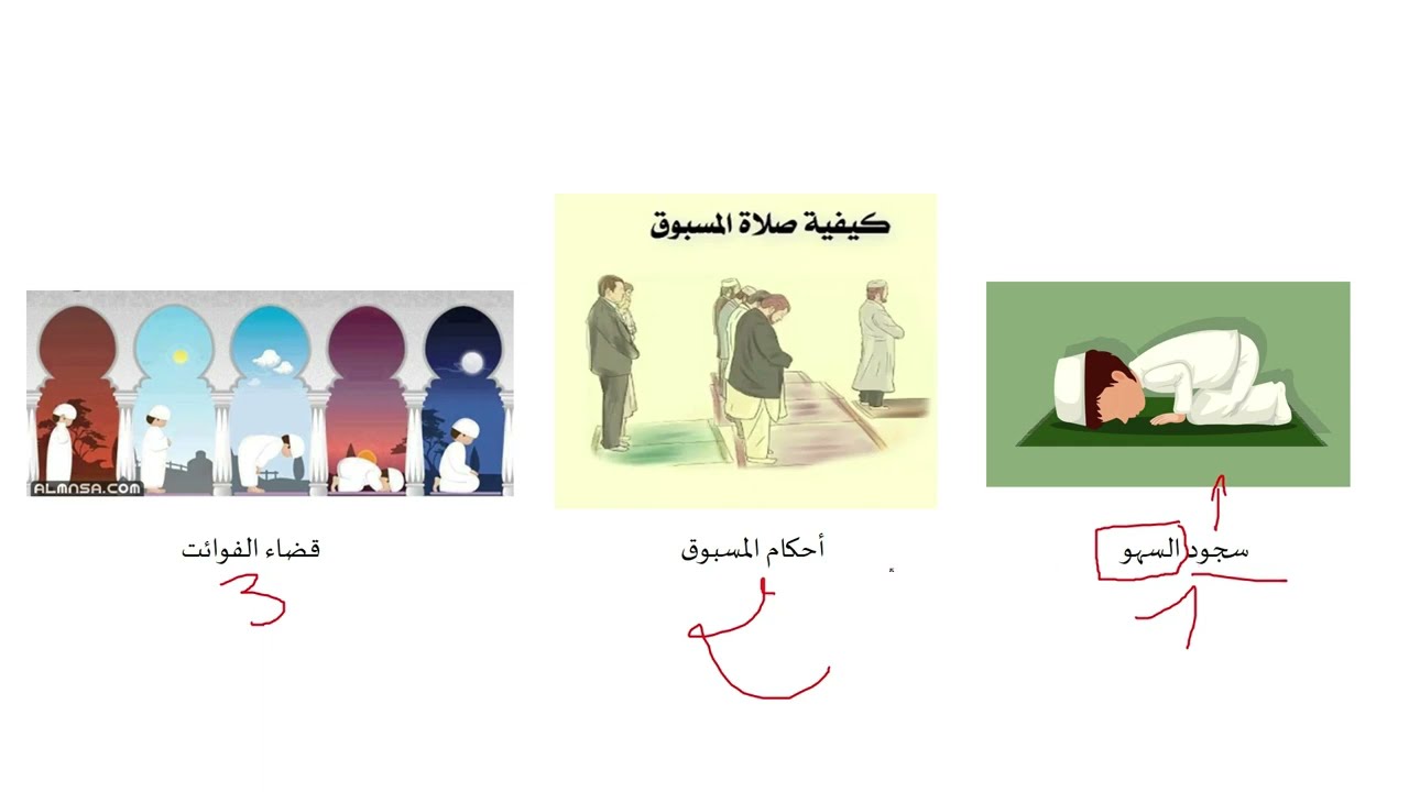 الصلاة أحكامها ومقاصدها سجود السهو أحكام المسبوق قضاء الفوائت مادة التربية الإسلامية