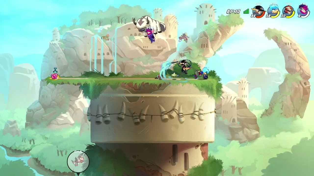 Sorry I didn’t upload yesterday. Here’s a free for all Brawlhalla match with Rayman￼