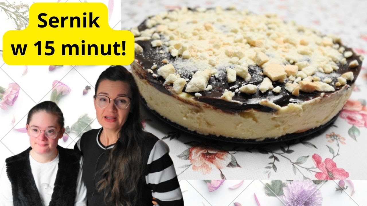 Ekspresowy SERNIK z PATELNI gotowy w 15 minut z polewą czekoladową i biszkopcikami
