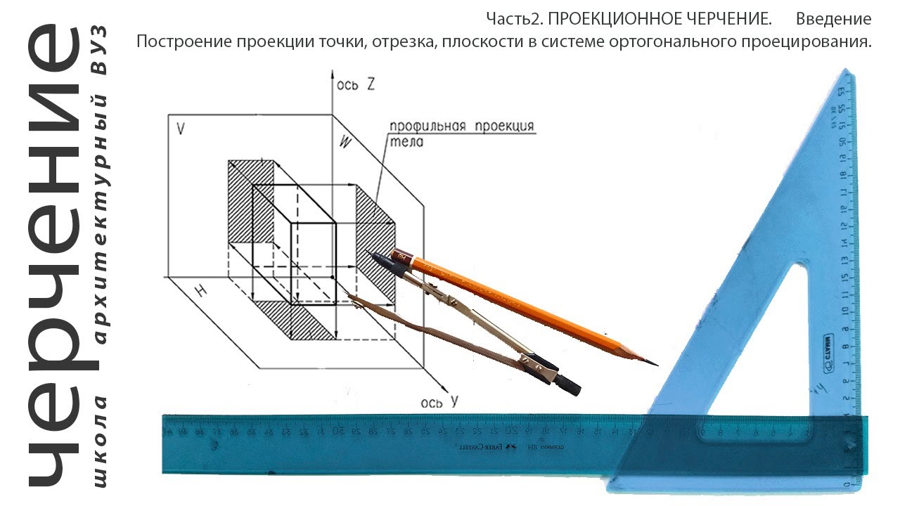 Проекции точки,отрезка,плоскости в ортогональном проецировании.Введение(Часть2.ПРОЕКЦИОННОЕЧЕРЧЕНИЕ)