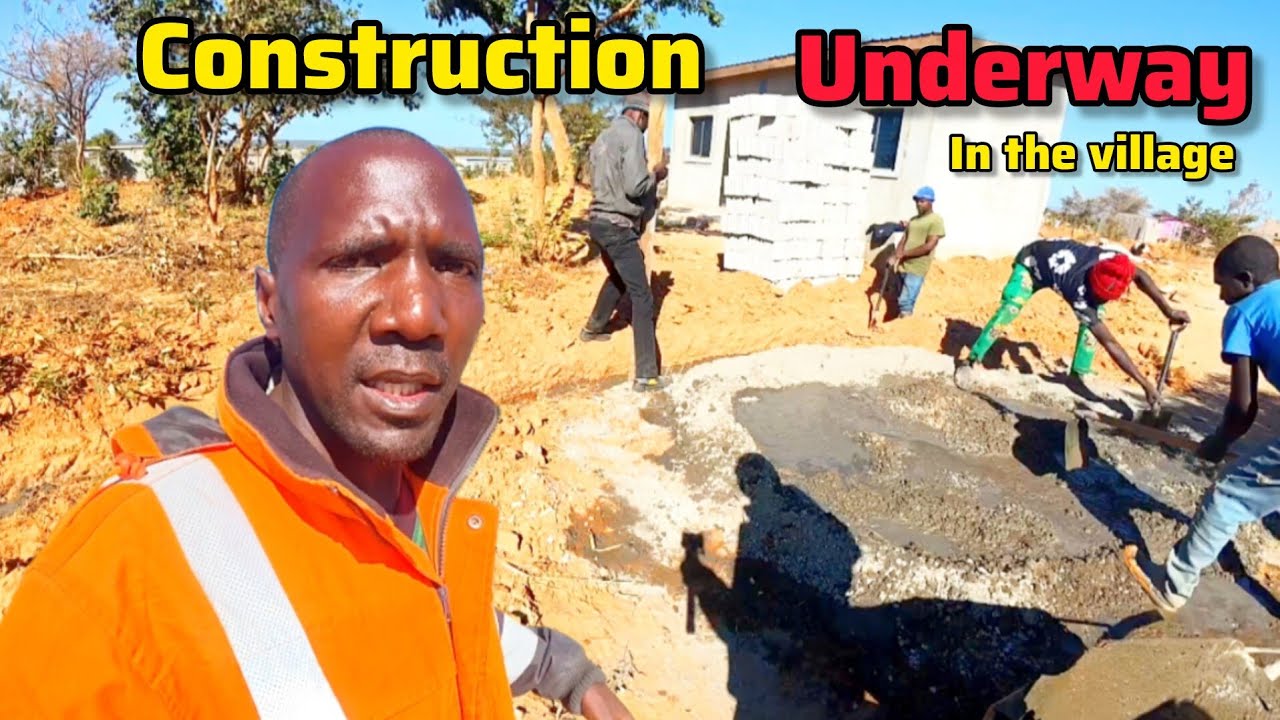 Construction of a wall fence to protect our property in the village in Zambia called kahale