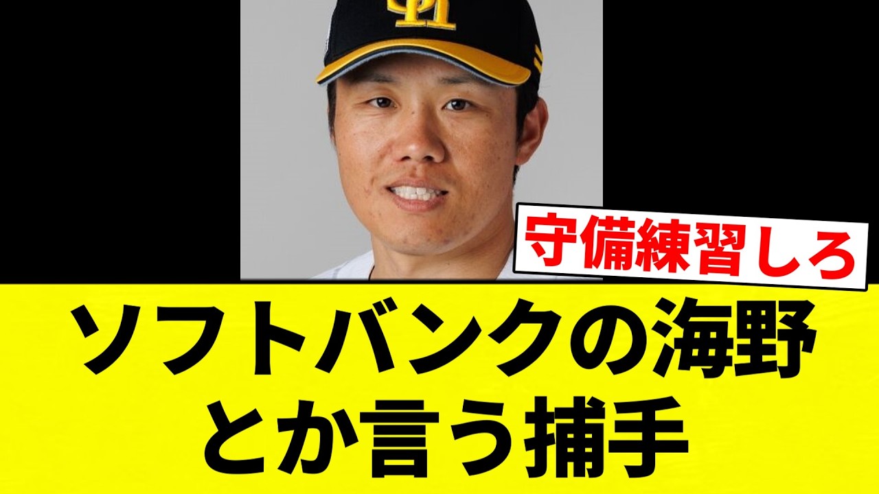 【ガッシリ覚醒すか？笑】ソフトバンクの海野とか言う捕手ｗｗｗｗｗｗｗｗｗｗ【プロ野球反応集】【2chスレ】【なんG】