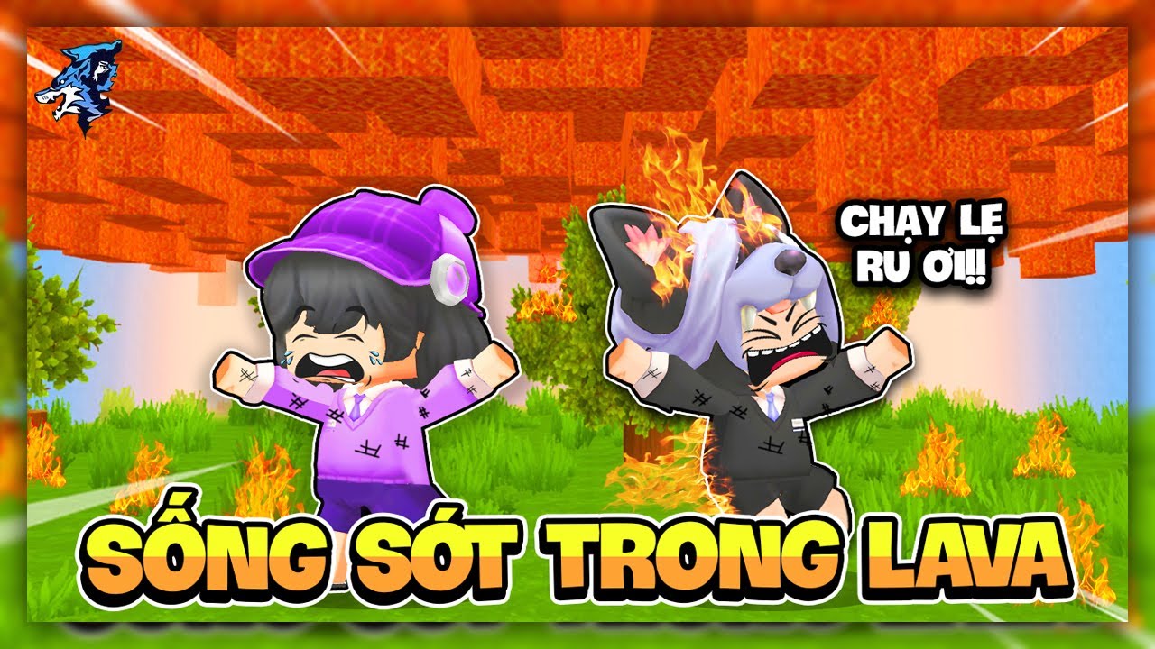 Mini World nhưng Bạn Phải Sống Sót TRONG LAVA !!! Siro Và Noob Ruby Sinh Tồn Bằng Lá Cây