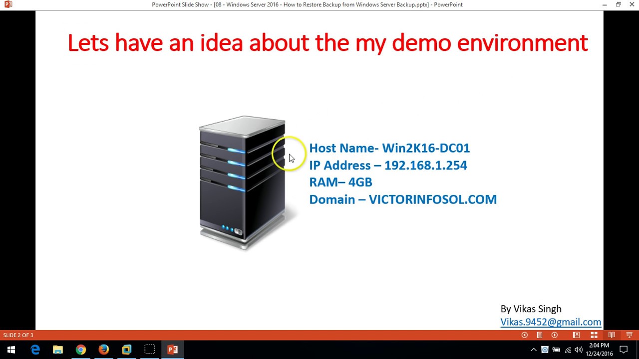 08 - Windows Server 2016 - How to Restore Backup from Windows Server Backup Step by step