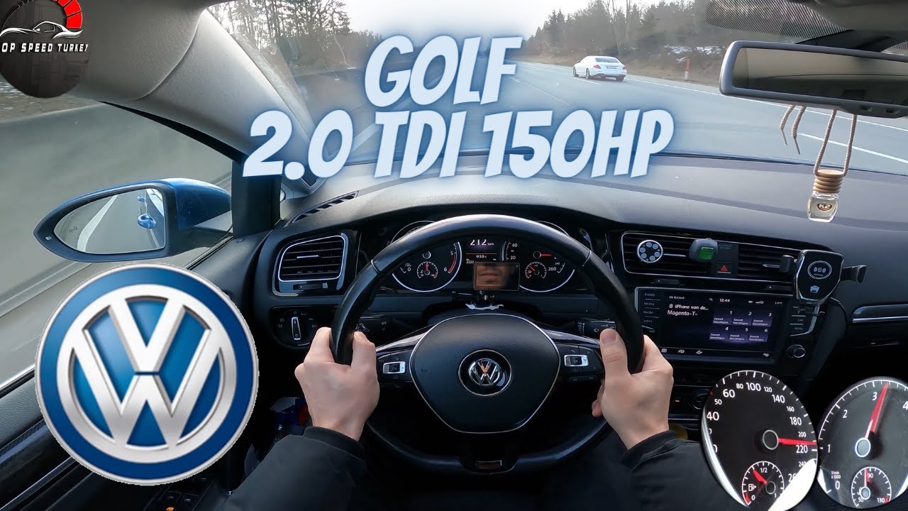 VW GOLF 7 2.0 TDI 150 HP | POV TEST DRIVE | Top Speed on German Highway