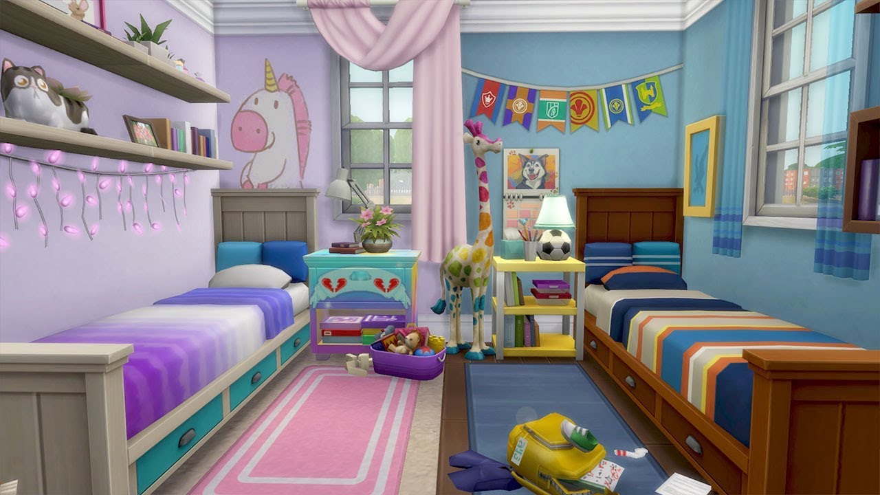 OPPOSITE TWINS BEDROOM // The Sims 4: Room Build