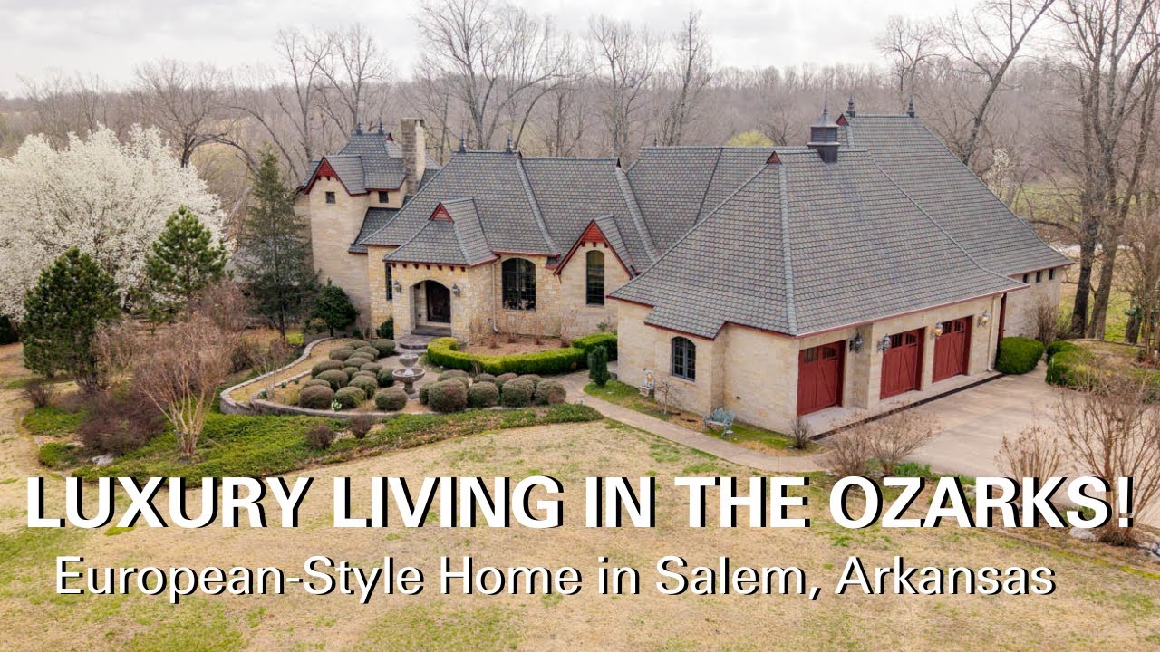 Incredible Riverfront Luxury Home in Salem, Arkansas - European-Style Ozarks Gem!