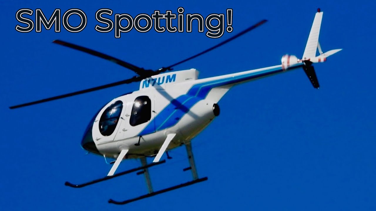 ATR-42 and Helicopters in Action: A Day at SMO Airport! Rare Hughes 369HS Spotted!!!