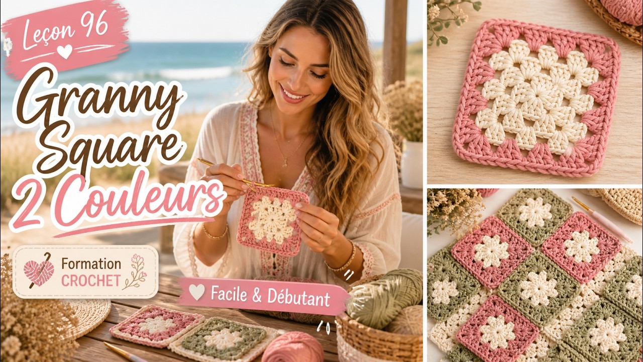 96 - Granny Square en Couleur : Crochet pour débutants !