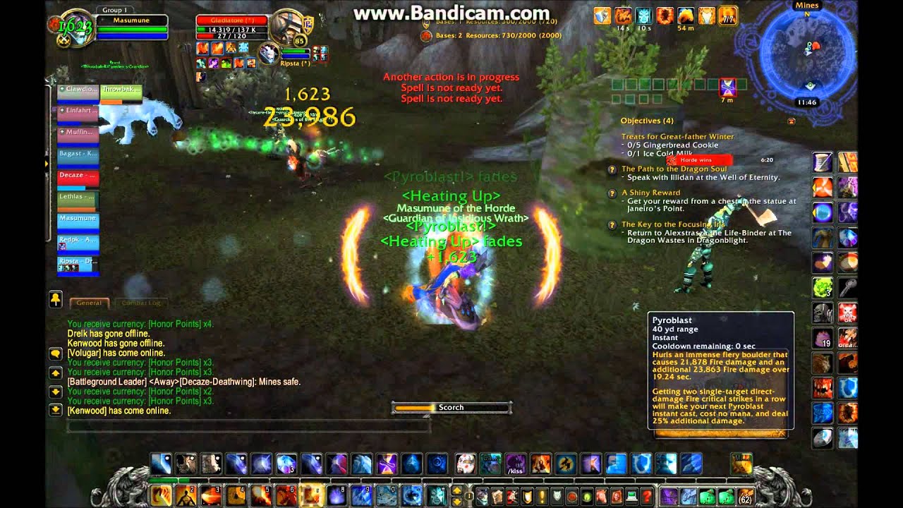 lvl 85 fire mage BFG patch 5.0