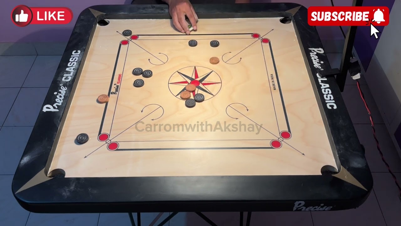 Carrom Break to Finish 033  #breaktofinish  #whiteslam  #carromboard #Precise #Siscaa