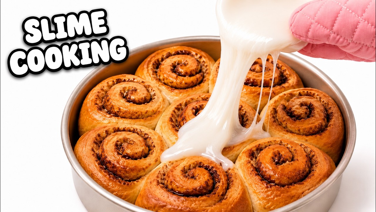 Cinnamon Rolls + Pumpkin Spice Latte | Cozy Autumn Slime Baking