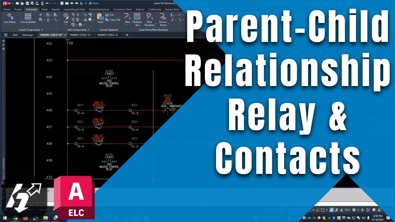 Parent-Child Relationship with Relays and Contacts | AutoCAD Electrical