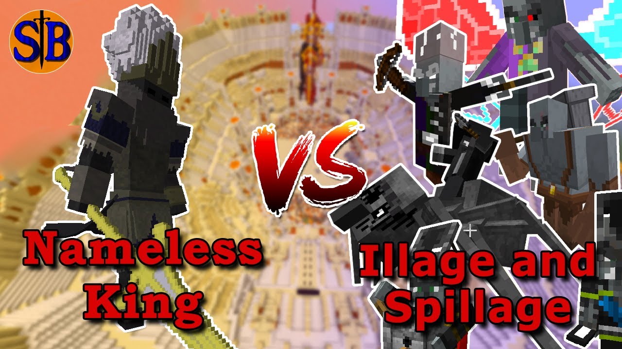 Nameless king vs illage and Spillage | Minecraft Mob Battle