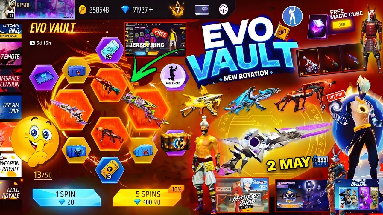 Next Evo Vault Event Free Fire🔥🤯2026 *100% CONFIRM*| 2 May Month Evo Vault Event M1887 Gun Skin