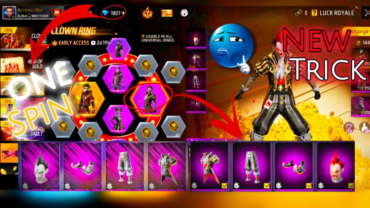 NEW CLOWN 🤩 RING EVENT FREE FIRE JOKER RING EVENT FREE FIRE SPIN VIDEO 💎 | #freefire 