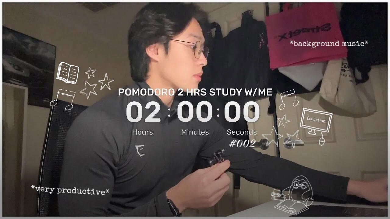 2 HOUR STUDY W ME POMODORO  📚 // background noise, timer PETER LE