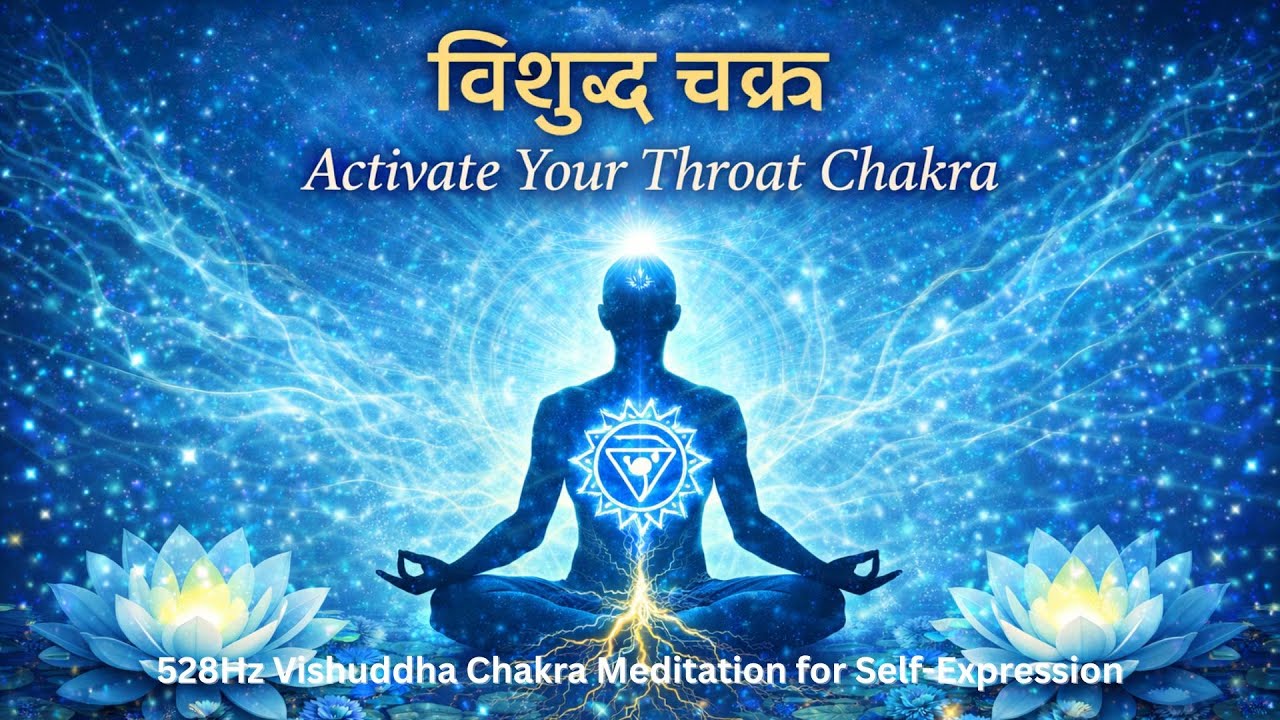 विशुद्ध चक्र ध्यान - Activate Your Throat Chakra | 528Hz Vishuddha Meditation for Self-Expression