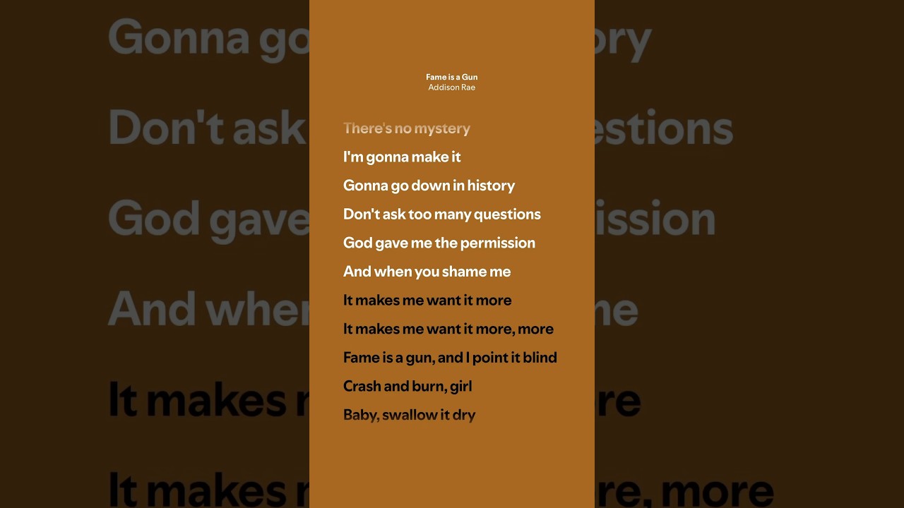 Fame is a Gun - Addison Rae (Lyrics)