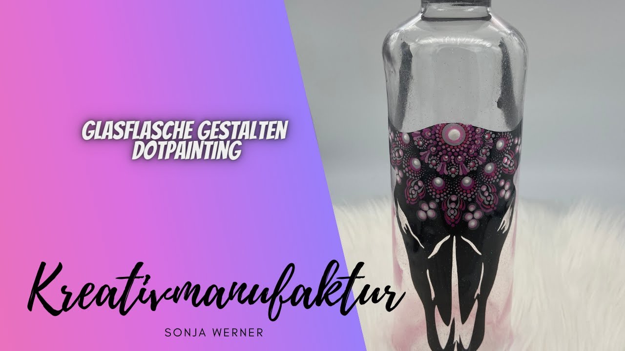 Glasflasche gestalten mit Epxoy/Resin, Dotpainting und Cupturner gestalten