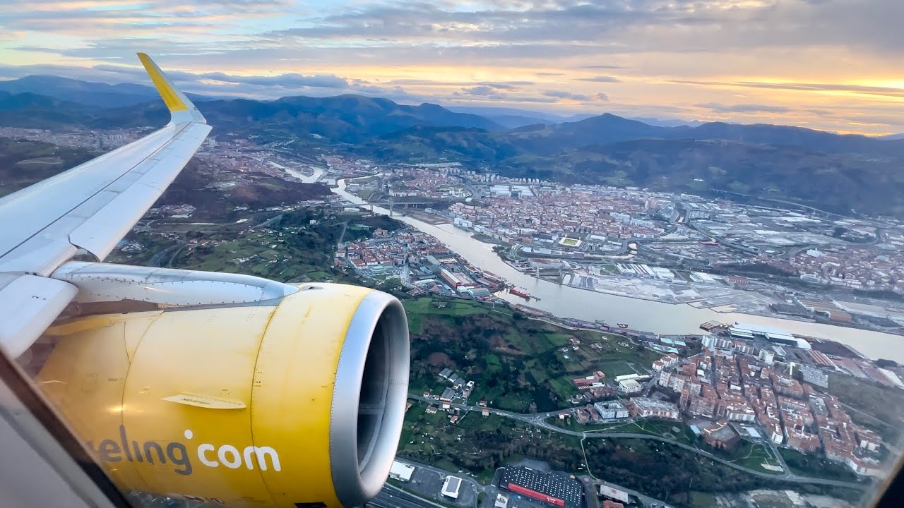 [4K] Gorgeous take off from Bilbao Spain Airport, Vueling Airbus A320