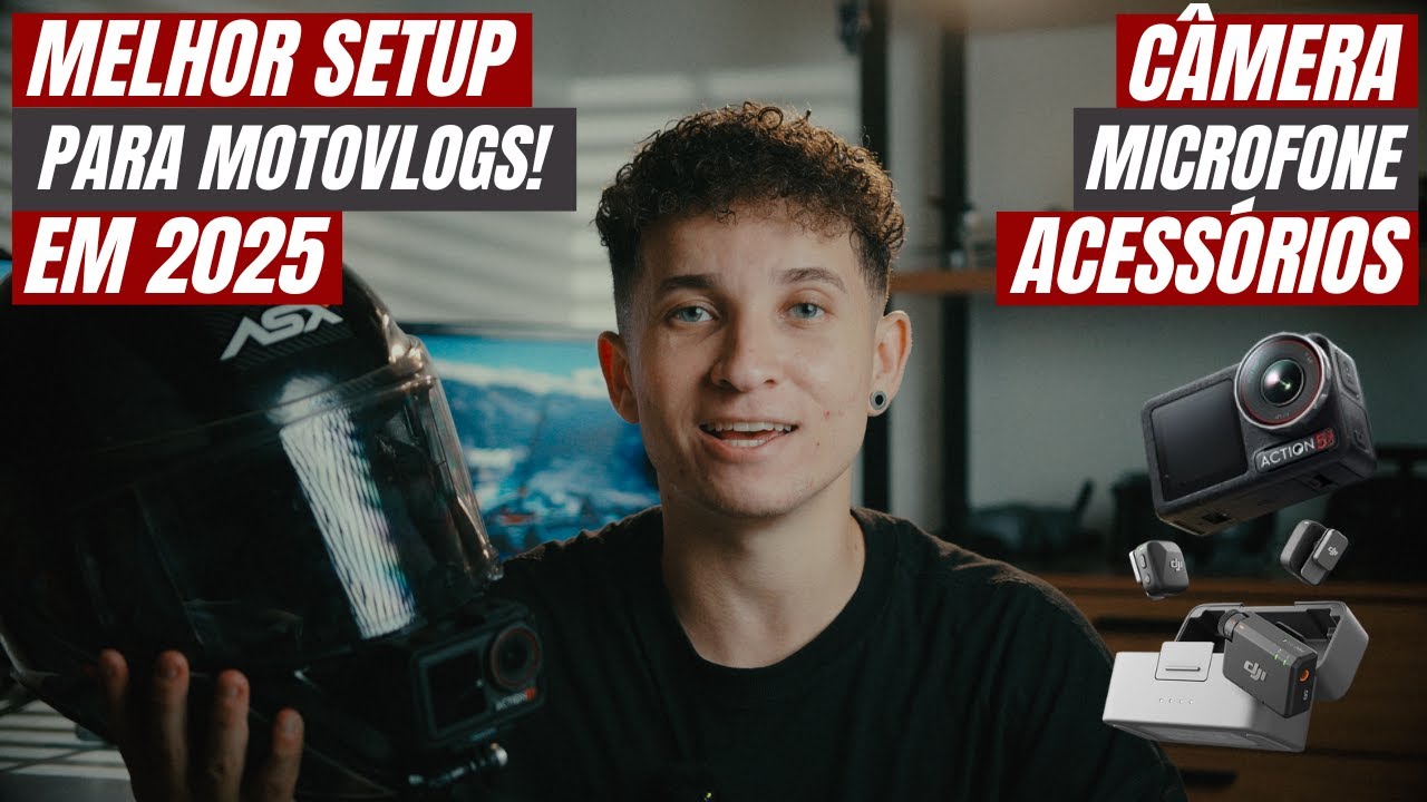 Melhor setup de equipamentos para motovlog em 2025! DJI Osmo Action 5 pro + Mic Mini + Acessórios