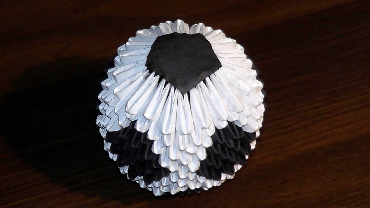 How to make a paper soccer ball (football). 3D origami tutorial