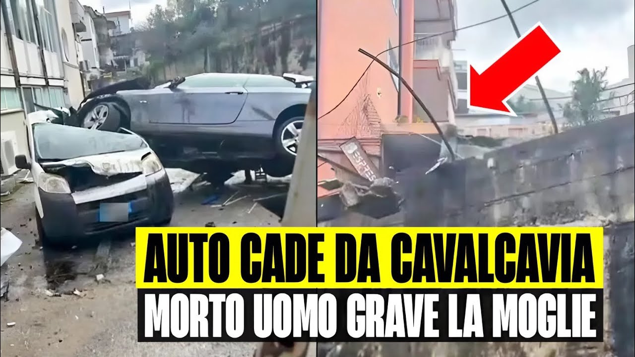 INCIDENTE SHOCK: AUTO CADE DAL CAVALCAVIA E SI SCHIANTA SU FURGONE. MORTO, GRAVE LA MOGLIE. AGROPOLI