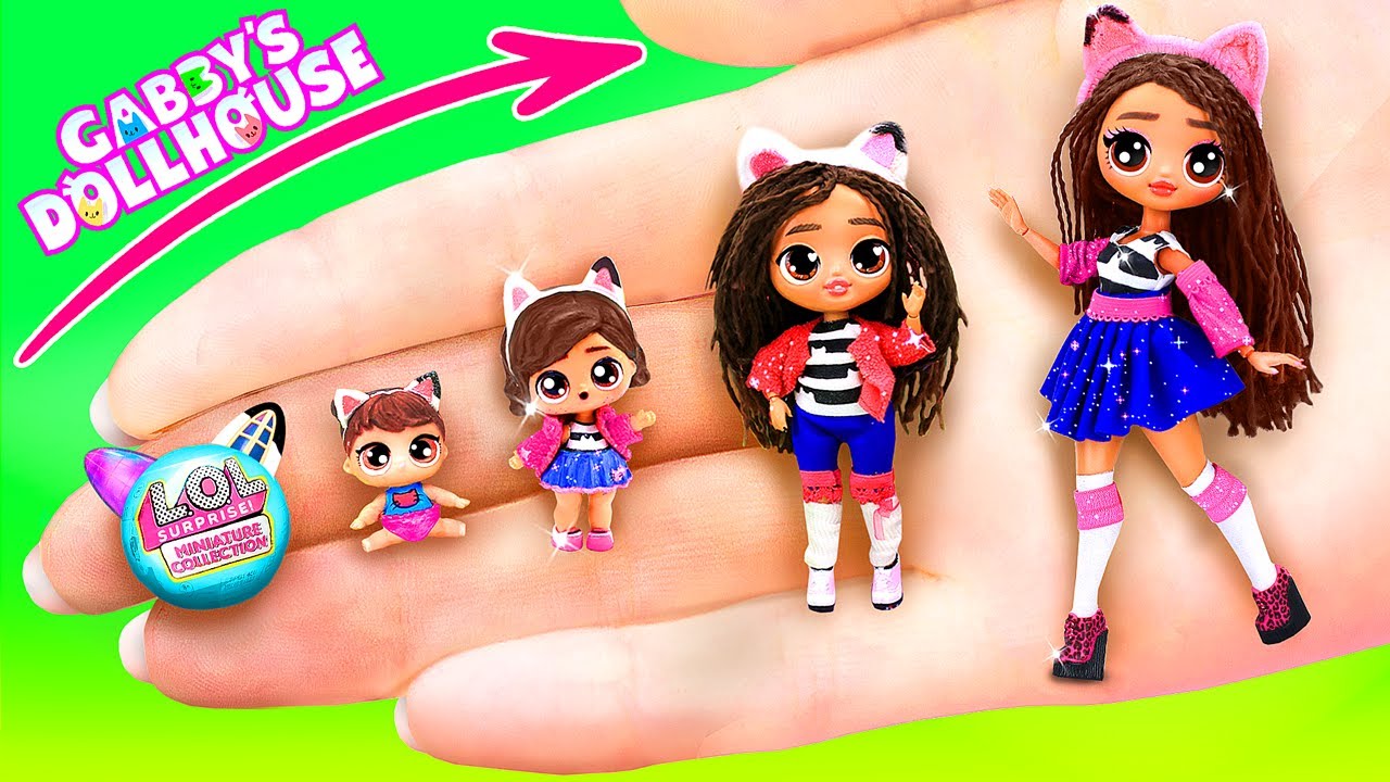 Casa De Mu&ntilde;ecas De Gabby: &iexcl;Las Hermanas Gabby y Pandy Paws Creciendo! Manualidades para LOL OMG