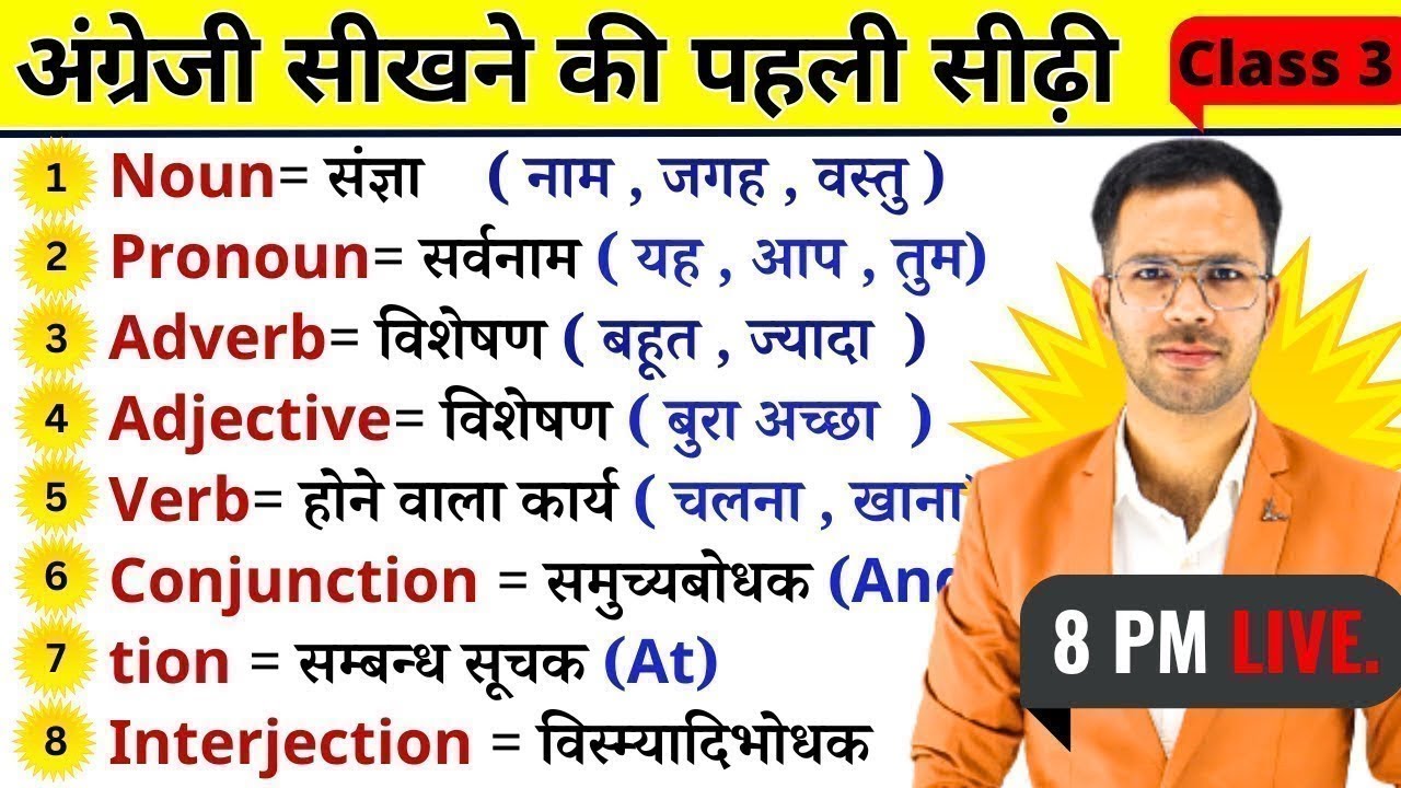 Parts Of Speech - शब्दभेद | In English Grammar With Examples | Noun/Pronoun/Adjective/Verb/Adverb 5