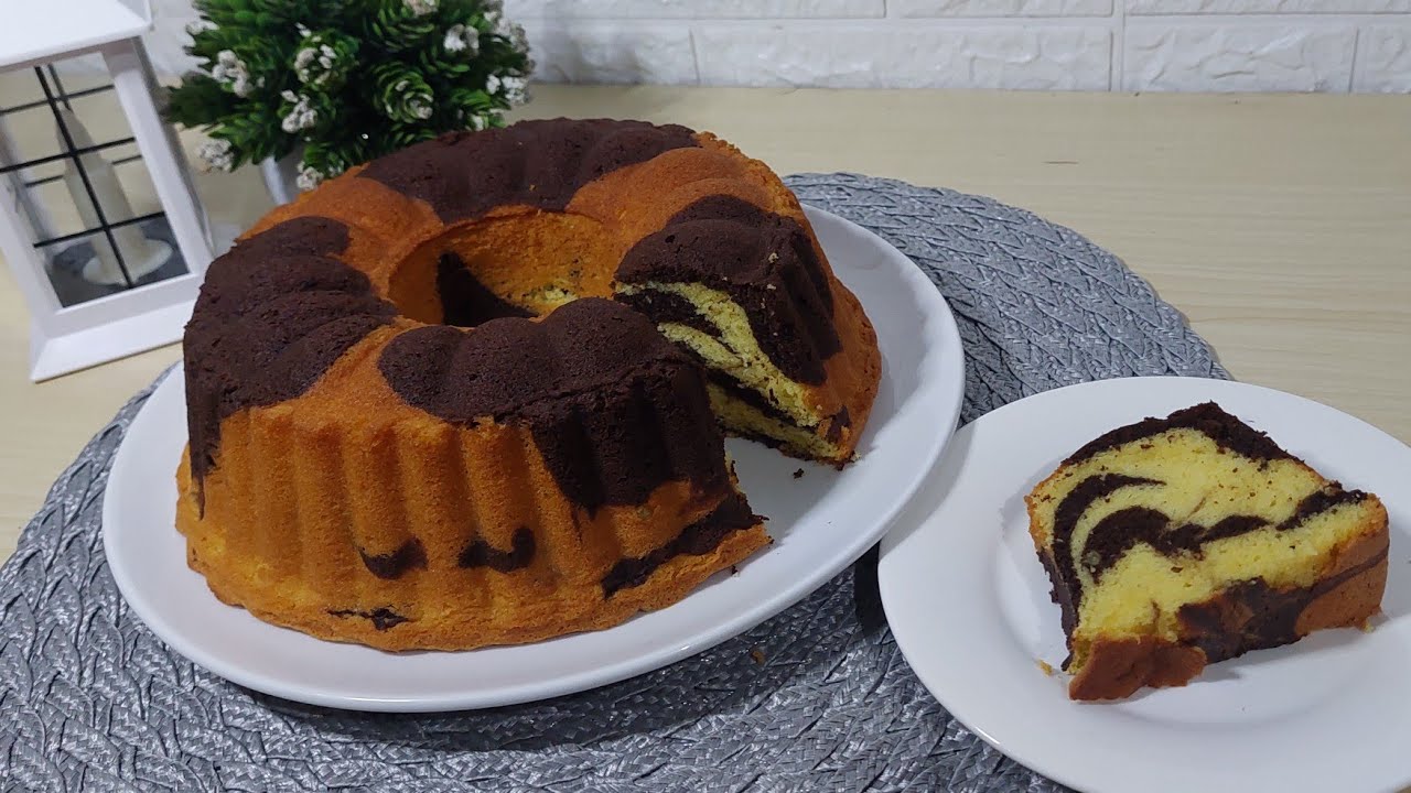Marmer cake ekonomis full margarine yang super lembut dan moist