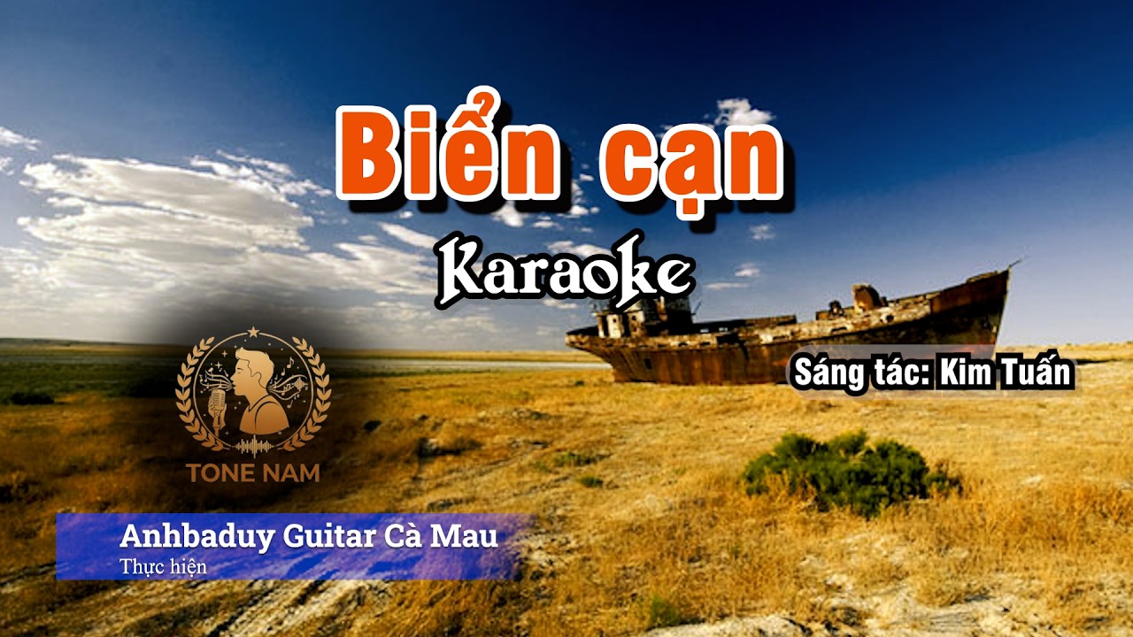 Biển cạn | Karaoke | Tone Nam - Cm | Anhbaduy Guitar - Cà Mau