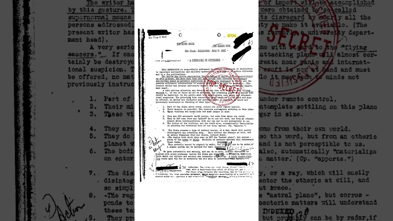 🚨 The FBI's 1947 files reveal UFOs carry crews #ufo #fbi #uap